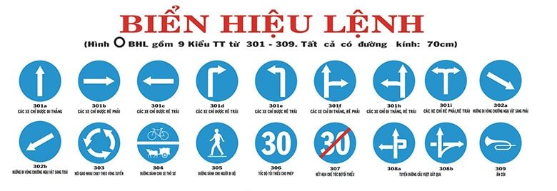 cac loai bien bao hieu len giao thong duong bo Các loại biển báo hiệu lệnh giao thông đường bộ
